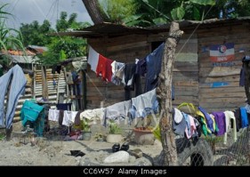 Hanging laundry in the poor barrio of Los Bordos, San Pedro Sula, Honduras